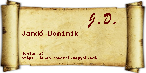 Jandó Dominik névjegykártya